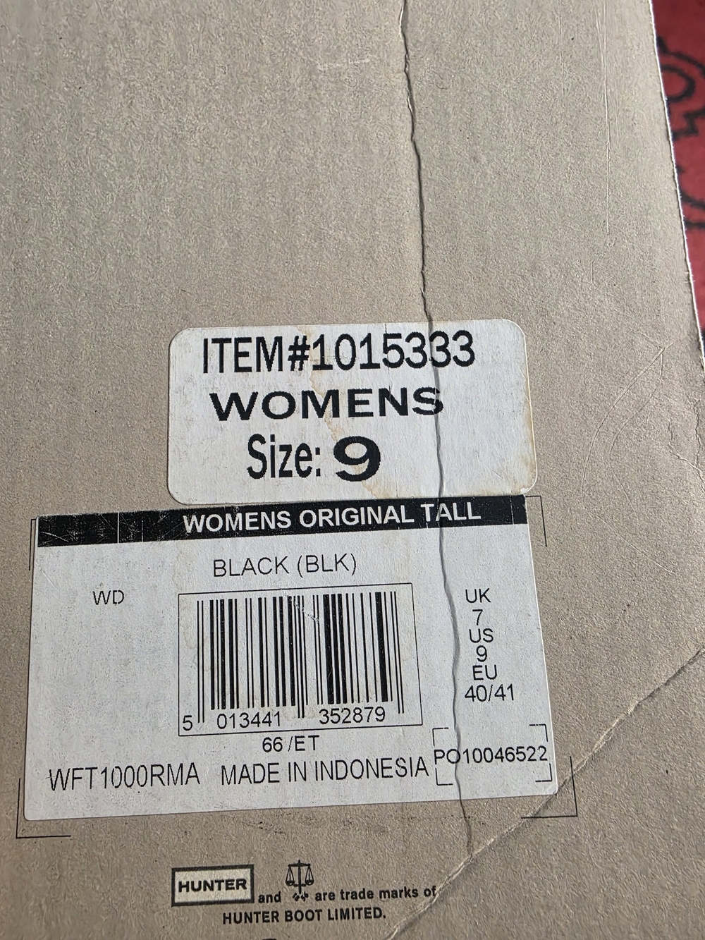 Hunter Original Tall Black Rain Boots Size 9 Matte - Picture 14 of 15